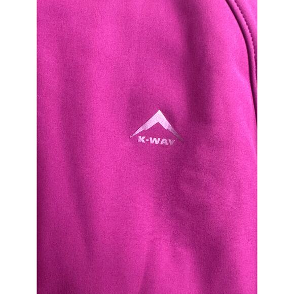 K-Way Kids Pink Drawstring Hoodie Winter Jacket Ocelot Softshell Size 13/14 - Picture 9 of 9
